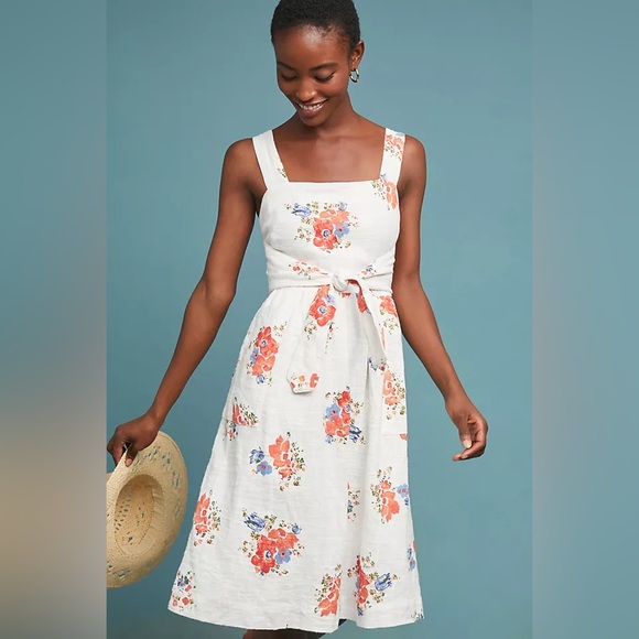 Anthropologie Meadow Rue Ingalls floral tie waist dress - Picture 9 of 9